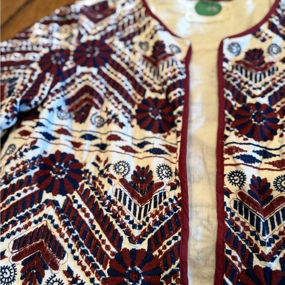 Anthropologie Patterned Utility Greenwich Embroidered Jacket Size Medium - Picture 5 of 9